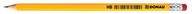 Drevená ceruzka s gumou HB, lakovaná žltou farbou