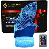 3D LED USB nočná lampa + darček na diaľkové ovládanie Shark 3D LED USB nočná lampa + darček na diaľkové ovládanie Shark