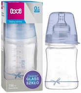 Lovi Sklenená fľaša 150 ml Baby Shower modrá