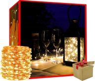Svetelný 300 LED Micro Wire USB teplý biely diaľkový ovládač Svetelný 300 LED Micro Wire USB teplý biely diaľkový ovládač