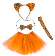TIGER OUTFIT PLYŠOVÁ ČELENKA S UŠAMI TAIL MOTÝLIK + SUKŇA TUTU TIGER OUTFIT PLYŠOVÁ ČELENKA S UŠAMI TAIL MOTÝLIK + SUKŇA TUTU