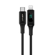 ACEFAST USB Type C to Apple Lightning 8-pinový MFi PD30W kábel 1,2 m čierny ACEFAST USB Type C to Apple Lightning 8-pinový MFi PD30W kábel 1,2 m čierny