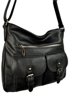 Dámska taška cez rameno Messenger City Bag s dlhým popruhom čierna
