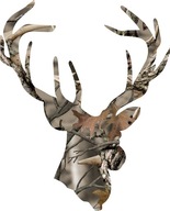 Nálepka na hlavu jeleňa Camo s parožím Nálepka na hlavu jeleňa Camo s parožím