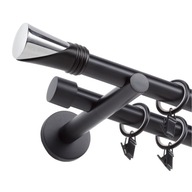KOVOVÁ ZÁCLONA tyč ČIERNA DOUBLE 19mm 220cm VZOR KOVOVÁ ZÁCLONA tyč ČIERNA DOUBLE 19mm 220cm VZOR