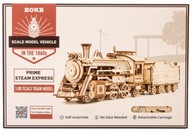 ROBOTIME DREVENÝ 3D PUZZLE MODEL DREVENÝ LOKOMOTÍVNY VLAK 308 ks. 1:80 ROBOTIME DREVENÝ 3D PUZZLE MODEL DREVENÝ LOKOMOTÍVNY VLAK 308 ks. 1:80