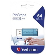 USB flash disk Verbatim, USB 2.0, 64 GB, PinStripe, Store N Go, modrý, 4 USB flash disk Verbatim, USB 2.0, 64 GB, PinStripe, Store N Go, modrý, 4