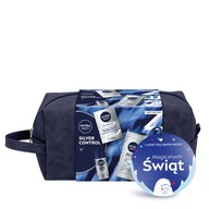 NIVEA MEN SILVER CONTROL Sada kozmetiky pre mužov + kozmetická taštička NIVEA MEN SILVER CONTROL Sada kozmetiky pre mužov + kozmetická taštička