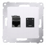Internetová zásuvka 2x RJ45 Simon 54 Premium biela Internetová zásuvka 2x RJ45 Simon 54 Premium biela
