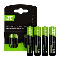 Zelené články nabíjateľné Ni-MH batérie AAA HR03 1,2 V 950 mAh 4 ks Zelené články nabíjateľné Ni-MH batérie AAA HR03 1,2 V 950 mAh 4 ks