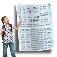 Nálepky s menom na školské potreby, zošity, predmety, 64 ks Nálepky s menom na školské potreby, zošity, predmety, 64 ks