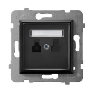 OSPEL ARIA Zachytená telefónna zásuvka čierna (GPT-1U/m/33)