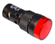 LED lampa, otvor 16mm 230V AC červená