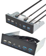 Predný predný panel USB 3.0 Hub 6 portov 5,25 palca