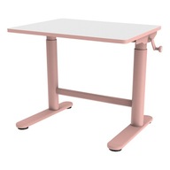 Ružový polohovateľný písací stôl s kľukou pre dieťa