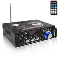 Mini HiFi zosilňovač 2 kanály DC12V 220V FM rádio LCD displej