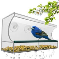 Priehľadné sklenené kŕmidlo pre vtáky 30 × 10x14