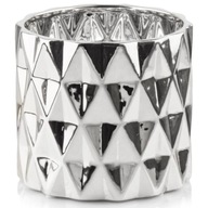 Strieborný obal na kvetináč, 13 zrkadlový geometrický Strieborný obal na kvetináč, 13 zrkadlový geometrický
