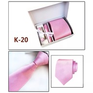 Kravata + manžetové gombíky, SILK vreckový, ružový, široký Obchodný darček pre otecka