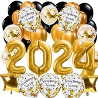 SILVESTROVÁ SÚPRAVA SILVESTR SILVESTR 2024 balóniky so zlatými číslami SILVESTROVÁ SÚPRAVA SILVESTR SILVESTR 2024 balóniky so zlatými číslami