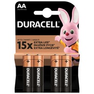 4x Duracell AA LR6 15x ExtraLife alkalické batérie