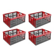 4x skladací nákupný košík do auta RED 45L 4x skladací nákupný košík do auta RED 45L