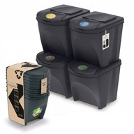 Súprava odpadkových košov 4x25L Kôš na triedenie odpadu Antracit ECO Recycling Súprava odpadkových košov 4x25L Kôš na triedenie odpadu Antracit ECO Recycling