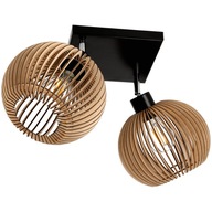 LED stropné svietidlo 2xE27, drevené LED stropné svietidlo 2xE27, drevené