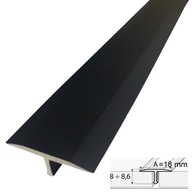Prahová lišta T A55 BLACK podkrovný profil 100 cm