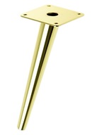 Oceľová noha, šikmý kužeľ, s montážnou doskou, mosadz, zlatý lesk, 23 cm