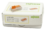 Kompresný konektor 221-415 Wago 5x0,2-4mm 25 kusov Kompresný konektor 221-415 Wago 5x0,2-4mm 25 kusov