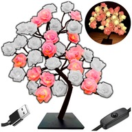 NOČNÁ LAMPA NA STROM 48 RUŽOVÝCH do spálne na písací stôl pre deti LED USB lampa NOČNÁ LAMPA NA STROM 48 RUŽOVÝCH do spálne na písací stôl pre deti LED USB lampa