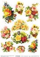 Ryžový papier na dekupáž žltý FLOWERS Studio75