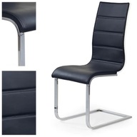 Moderná stolička 401C čierna koža chróm