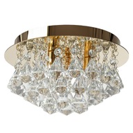 Krištáľová stropná lampa Plafond Glamour Gold