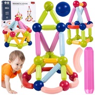 SADA VEĽKÝCH MAGNETICKÝCH BLOKOV, STAVEBNÝCH, VZDELÁVACÍCH PALICE x45 SADA VEĽKÝCH MAGNETICKÝCH BLOKOV, STAVEBNÝCH, VZDELÁVACÍCH PALICE x45