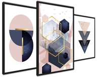 Grafické plagáty ABSTRAKT ZLATÉ RUŽICE geometrické Grafické plagáty ABSTRAKT ZLATÉ RUŽICE geometrické