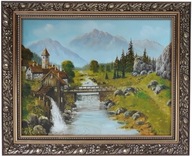 OBRAZ 50x60 POHĽAD NA KRAJINKU ZDOBENÝ ZLATÝ RÁM OBRAZ 50x60 POHĽAD NA KRAJINKU ZDOBENÝ ZLATÝ RÁM