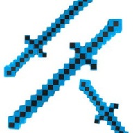MINECRAFT Pixelový meč svetelný zvuk Modrý