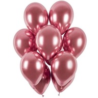 Lesklé RUŽOVÉ chrómové balóny VEĽKÉ 13 palcov x50