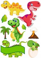 DINOSAUR Tortová oblátka Postavičky + MENO Potlač cukru A4 DINOSAUR Tortová oblátka Postavičky + MENO Potlač cukru A4