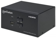HDMI/USB KVM prepínač 2x1 duálny monitor 4K*30Hz