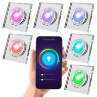 6x STROPNÉ SVETLO Štvorcové, STRIEBORNÉ + RGBW WIFI ŽIAROVKA 6x STROPNÉ SVETLO Štvorcové, STRIEBORNÉ + RGBW WIFI ŽIAROVKA