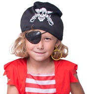 Pirátska páska na oči s lebkou pirátskeho kapitána