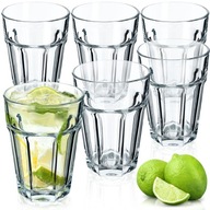 6x POHÁRE 370ml NA ŠŤAVNÉ NÁPOJE SÚPRAVA POHÁROV VYSOKÉ HRUBÉ SKLO 6x POHÁRE 370ml NA ŠŤAVNÉ NÁPOJE SÚPRAVA POHÁROV VYSOKÉ HRUBÉ SKLO