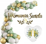 Balónový oblúkový dekoračný set COMMUNION kiwi NAME Balónový oblúkový dekoračný set COMMUNION kiwi NAME