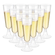 60/30 ks Plastové poháre na šampanské so striebrom
