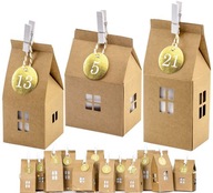 ADVENTNÝ KALENDÁR - 24 KRAFT EKO PAPIEROVÝCH DOMOV ADVENTNÝ KALENDÁR - 24 KRAFT EKO PAPIEROVÝCH DOMOV