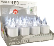 Elektrická LED vložka do sviečky 12 ks - studená biela