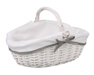 BIELY Prútený KOŠÍK NA SVADOBNÉ SVADOBNÉ 39x27x18/27 cm BIELY Prútený KOŠÍK NA SVADOBNÉ SVADOBNÉ 39x27x18/27 cm